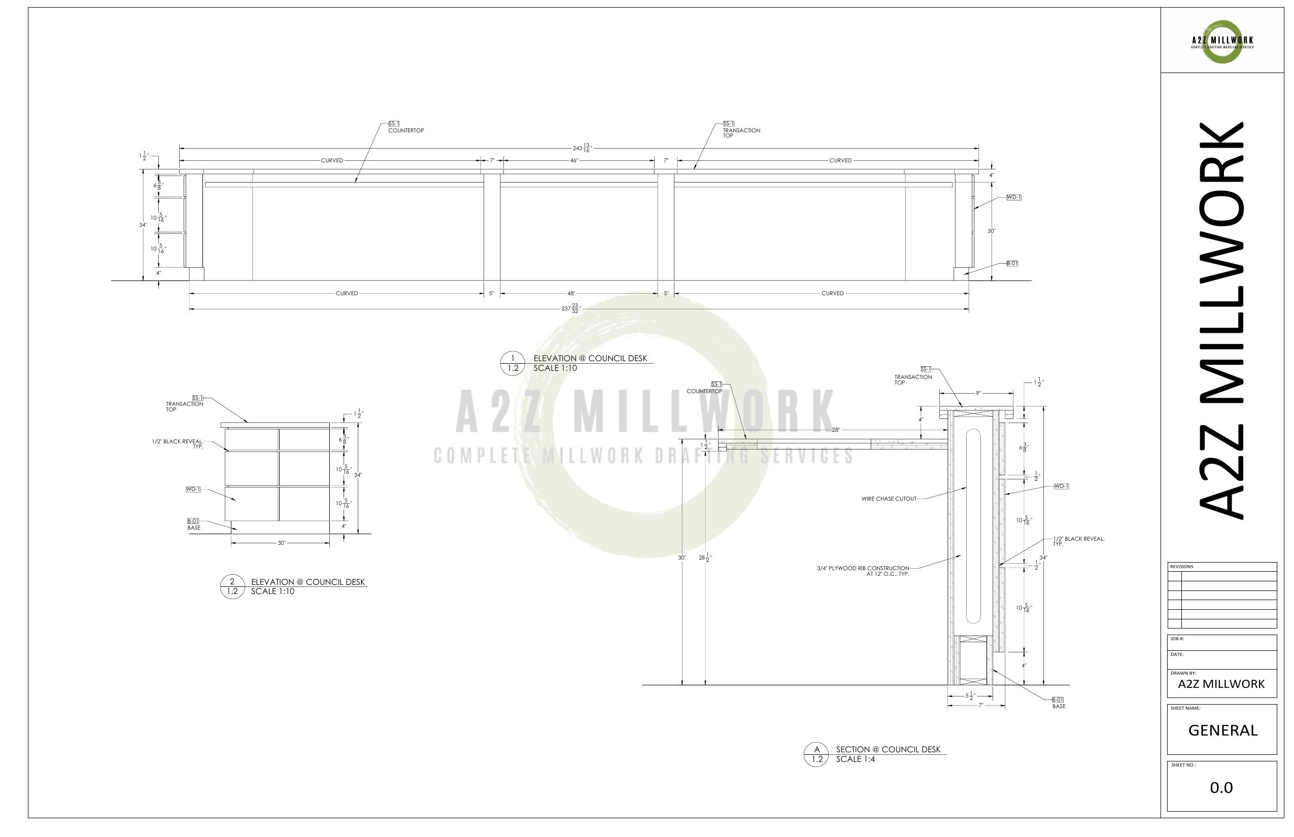 Millwork Shop Drawings & CAD Drafting | A2Z Millwork Design