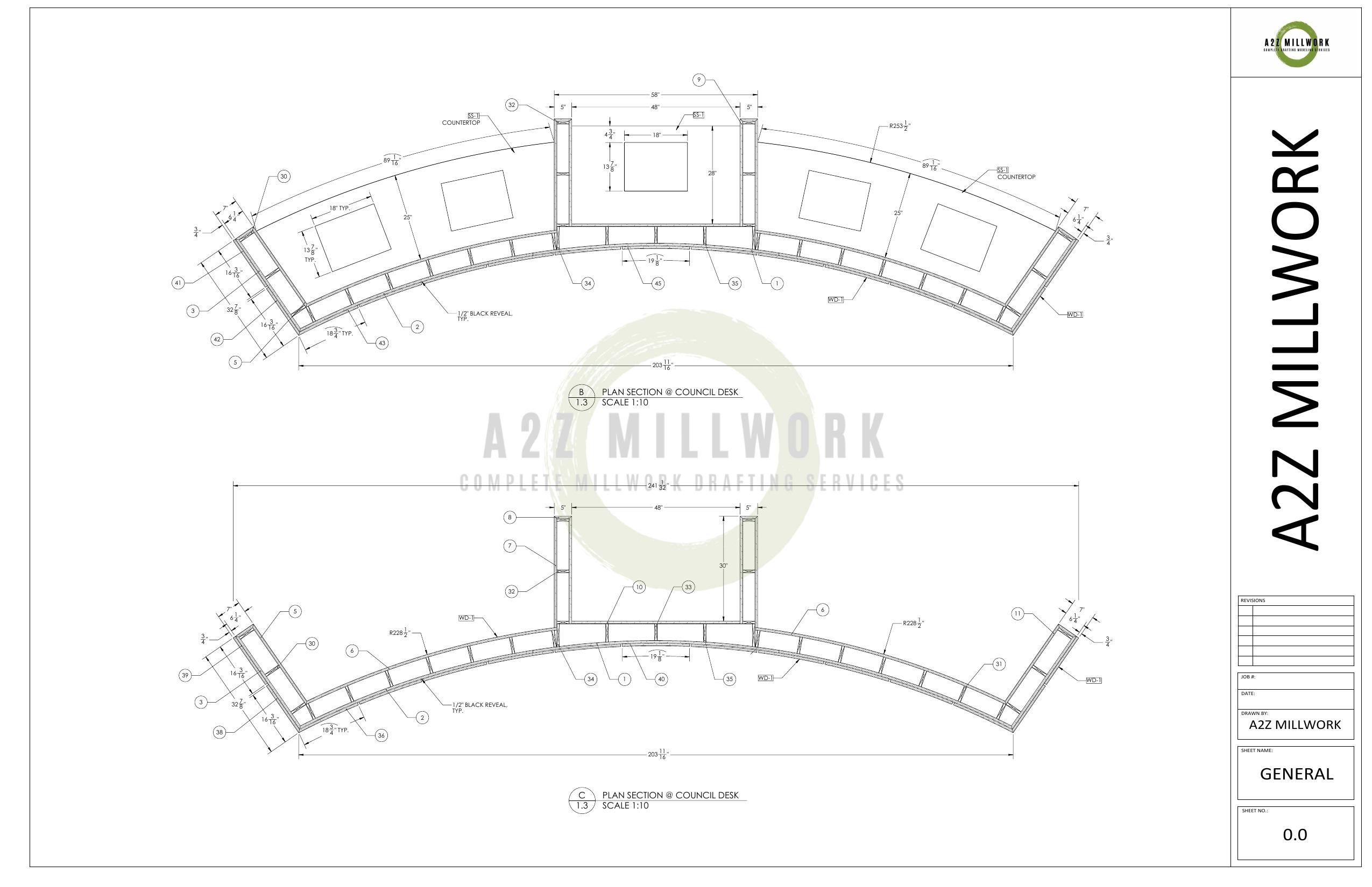 Millwork Shop Drawings & CAD Drafting | A2Z Millwork Design