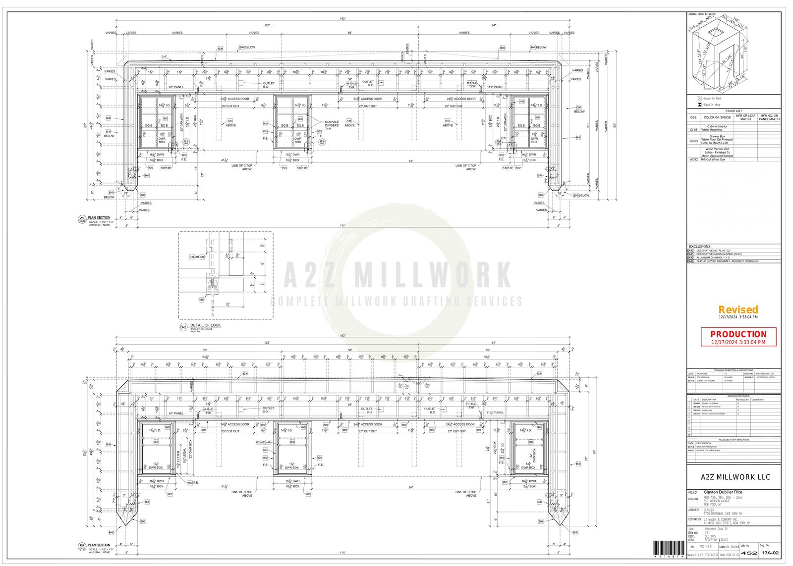 Millwork Rfp Millwork Portfolio - Shop Drawings & CAD Projects | A2Z Millwork Design LLC