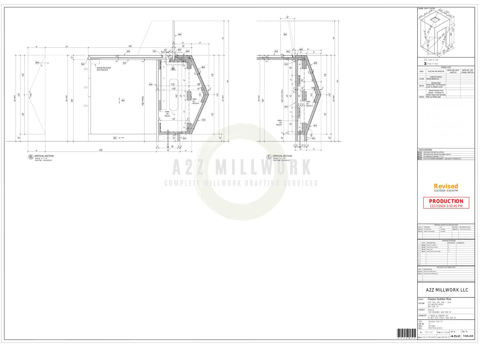 Millwork Portfolio - Shop Drawings & CAD Projects | A2Z Millwork Design LLC
