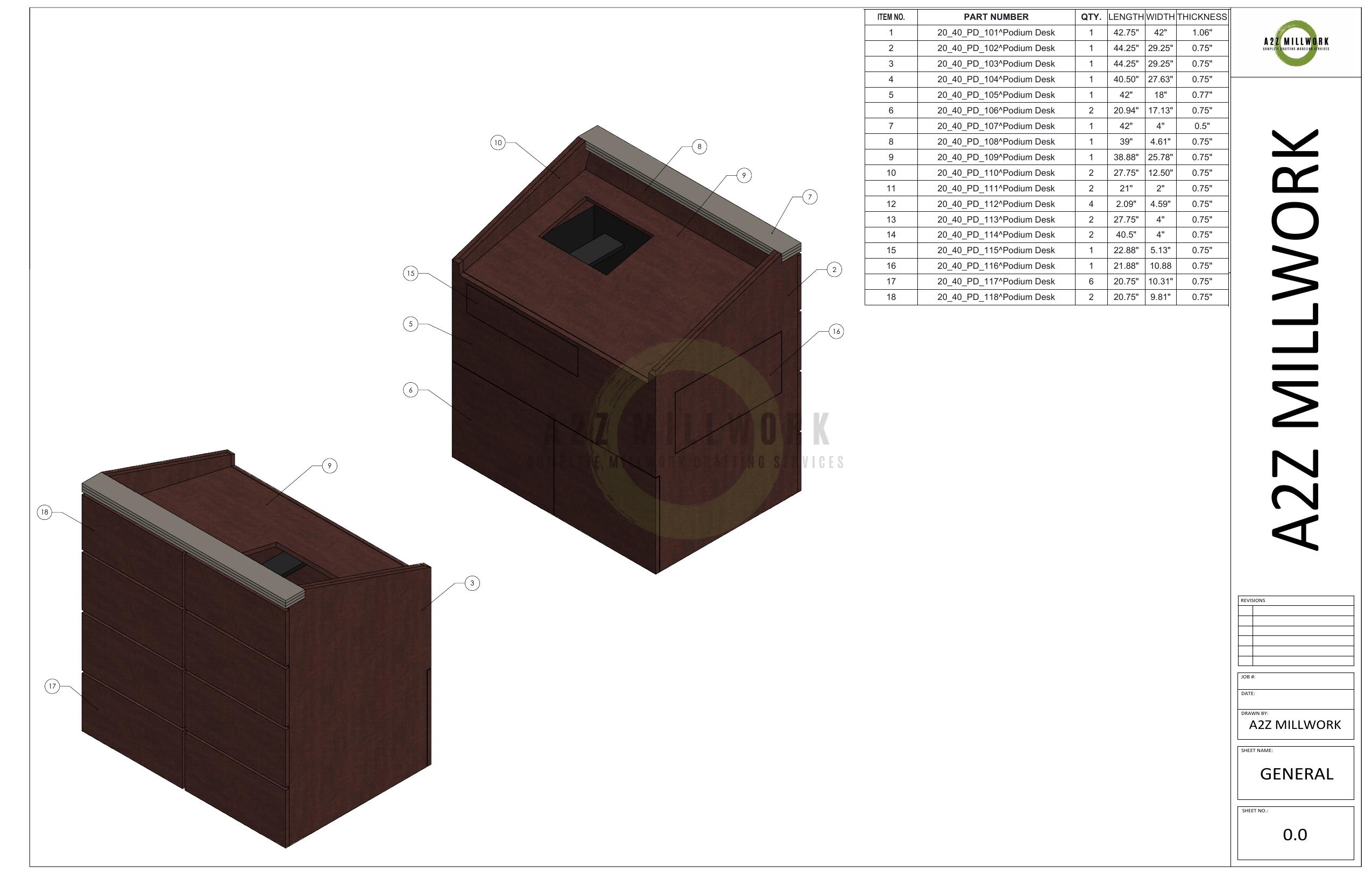Millwork Shop Drawings & CAD Drafting | A2Z Millwork Design